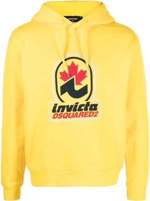 Dsquared2 Invicta-print logo hoodie - Yellow