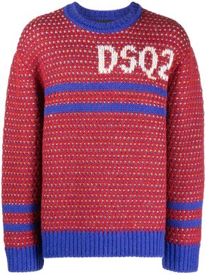 Dsquared2 jacquard piqué logo knitted jumper