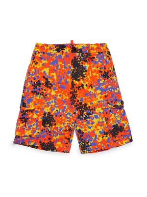 Dsquared2 Kids abstract-print cargo shorts - Orange