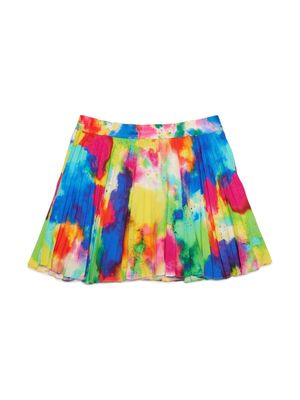 Dsquared2 Kids abstract-print pleated skirt - Blue