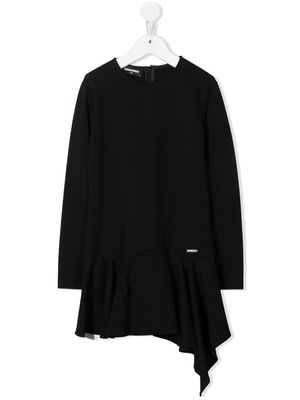 Dsquared2 Kids asymmetric peplum dress - Black
