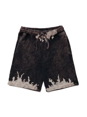 Dsquared2 Kids bleached-effect cotton shorts - Black