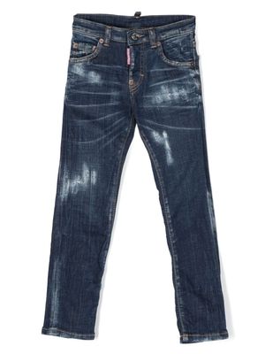 Dsquared2 Kids bleached-effect straight-leg jeans - Blue