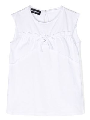 Dsquared2 Kids bow-detailing cotton top - White