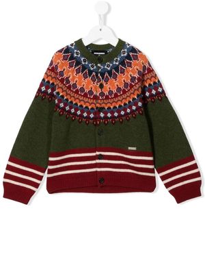 Dsquared2 Kids button-up knitted cardigan - Green