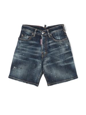 Dsquared2 Kids Calzoncini stonewash denim shorts - Blue