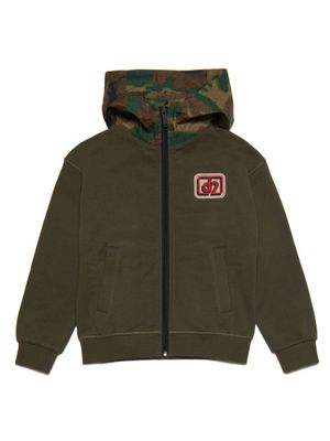 Dsquared2 Kids camouflage-print zip-up hoodie - Green