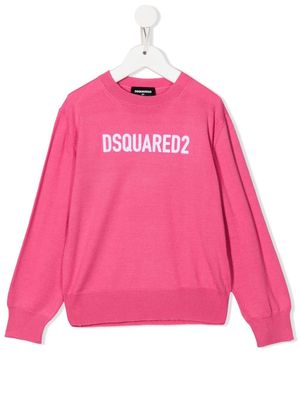 Dsquared2 Kids chest-logo crew-neck jumper - Pink
