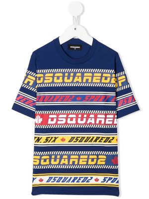 Dsquared2 Kids colour-block logo T-shirt - Blue