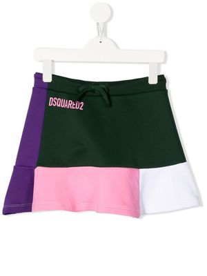 Dsquared2 Kids colour-block mini skirt - Green