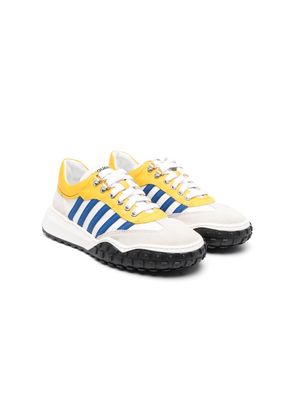 Dsquared2 Kids colour-block panelled leather sneakers - White