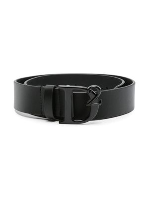 Dsquared2 Kids D2-buckle leather belt - Black