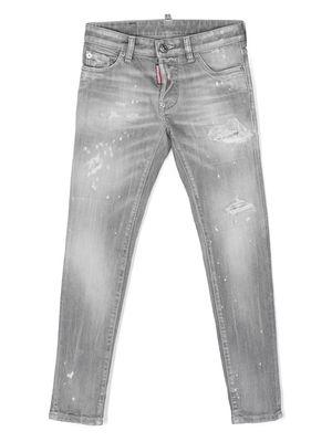 Dsquared2 Kids distressed cotton skinny jeans - Grey