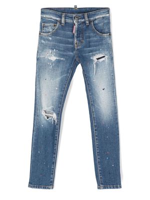 Dsquared2 Kids distressed-effect skinny jeans - Blue