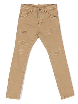 Dsquared2 Kids distressed-effect straight-leg jeans - Neutrals