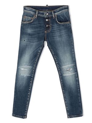 Dsquared2 Kids distressed-finish skinny jeans - Blue