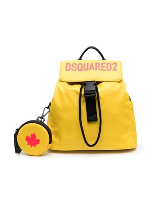 Dsquared2 Kids embossed-logo buckle-fastening backpack - Yellow