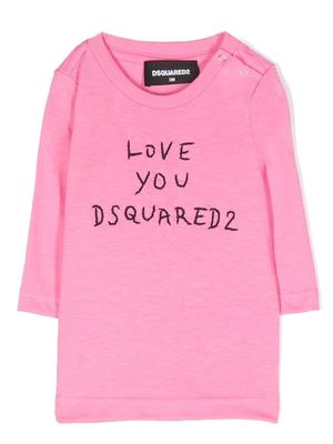 Dsquared2 Kids embroidered-logo cotton T-shirt - Pink