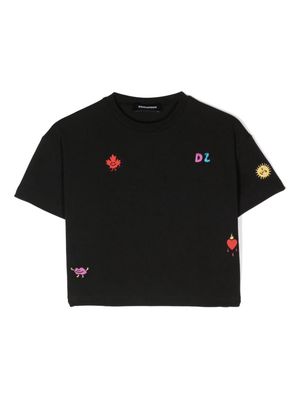 Dsquared2 Kids embroidered short-sleeve T-shirt - Black