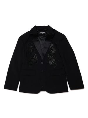 Dsquared2 Kids floral-embroidered blazer - Black