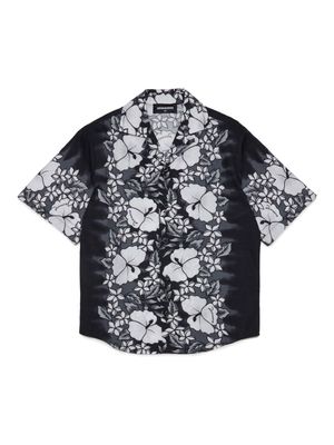 Dsquared2 Kids floral-print camp-collar shirt - Black