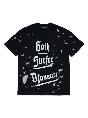 Dsquared2 Kids Goth Surfer logo-print cotton T-shirt - Black