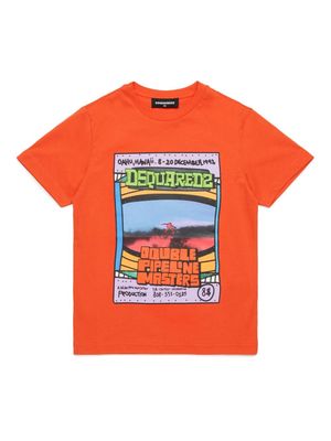 Dsquared2 Kids graphic-print cotton T-shirt - Orange