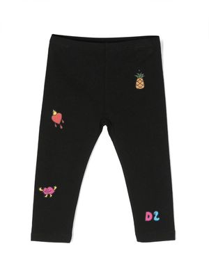 Dsquared2 Kids graphic-print stretch-cotton leggings - Black