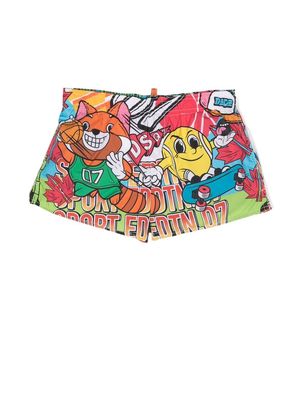 Dsquared2 Kids graphic-print swimming shorts - Orange