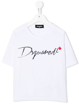 Dsquared2 Kids handwriting logo-print T-shirt - White