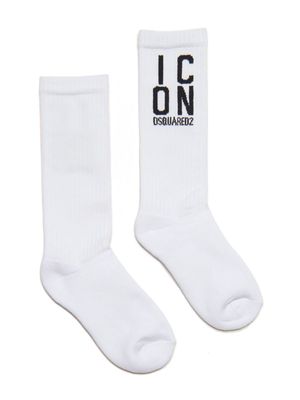 Dsquared2 Kids Icon cotton-blend socks - White