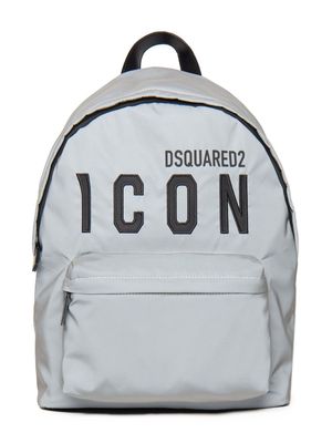Dsquared2 Kids Icon embroidered-logo backpack - Grey