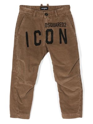 Dsquared2 Kids Icon logo-print corduroy trousers - Brown