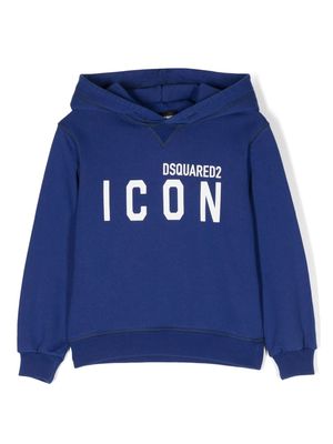 Dsquared2 Kids Icon logo-print cotton hoodie - Blue