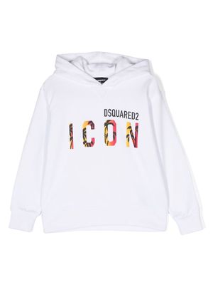 Dsquared2 Kids Icon logo-print cotton hoodie - White