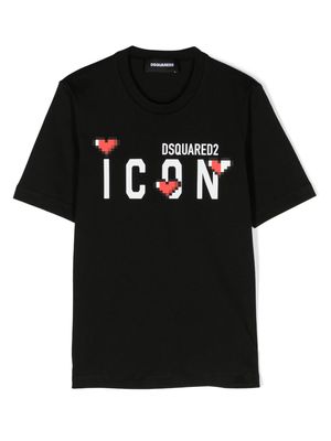 Dsquared2 Kids Icon-print cotton T-shirt - Black