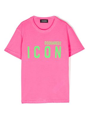 Dsquared2 Kids Icon-print cotton T-shirt - Pink