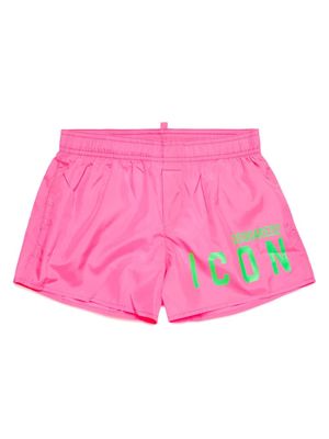Dsquared2 Kids Icon-print swim shorts - Pink