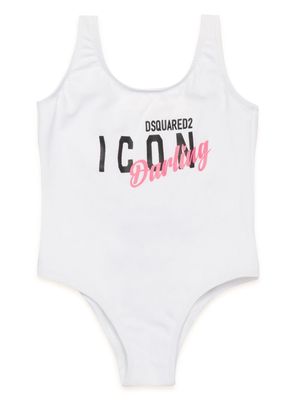 Dsquared2 Kids Icon-print swimsuit - White