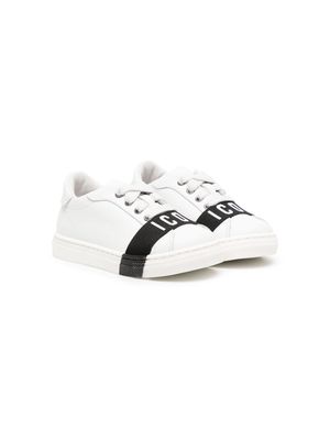 Dsquared2 Kids Icon-stripe leather sneakers - White