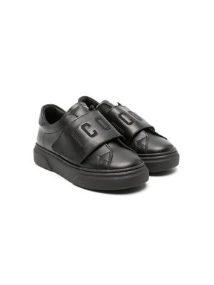 Dsquared2 Kids Icon touch-strap leather trainers - Black