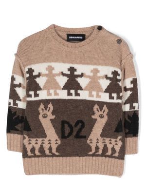 Dsquared2 Kids intarsia-knit jumper - Neutrals