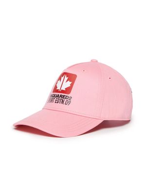Dsquared2 Kids leaf-print cotton baseball cap - Pink