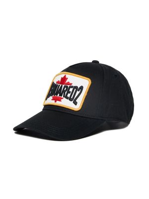Dsquared2 Kids logo-appliqué cotton baseball cap - Black