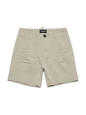 Dsquared2 Kids logo-appliqué cotton-blend shorts - Neutrals