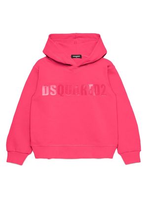 Dsquared2 Kids logo-appliqué cotton hoodie - Pink