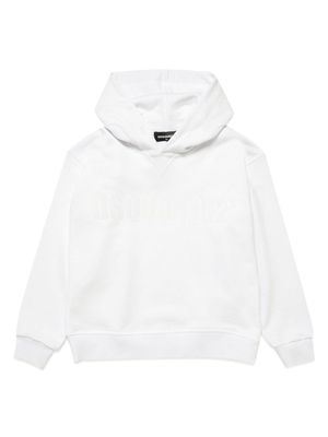 Dsquared2 Kids logo-appliqué cotton hoodie - White