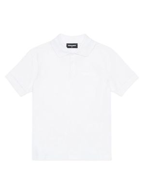 Dsquared2 Kids logo-appliqué cotton polo shirt - White