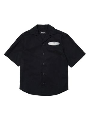 Dsquared2 Kids logo-appliqué cotton shirt - Black