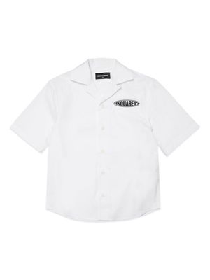 Dsquared2 Kids logo-appliqué cotton shirt - White